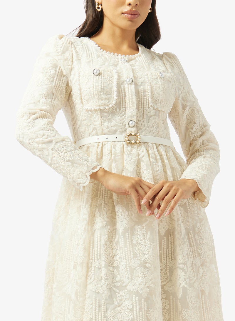 Khizana Lace A-line Dress - Image 3